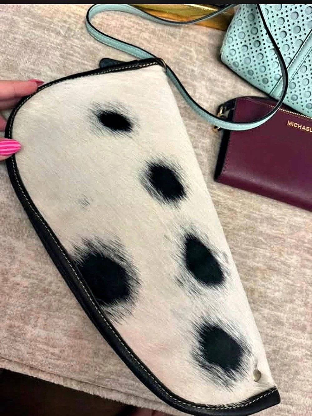 Myra Bag Range Point Hairon Gun Case Crossbody White & Black
